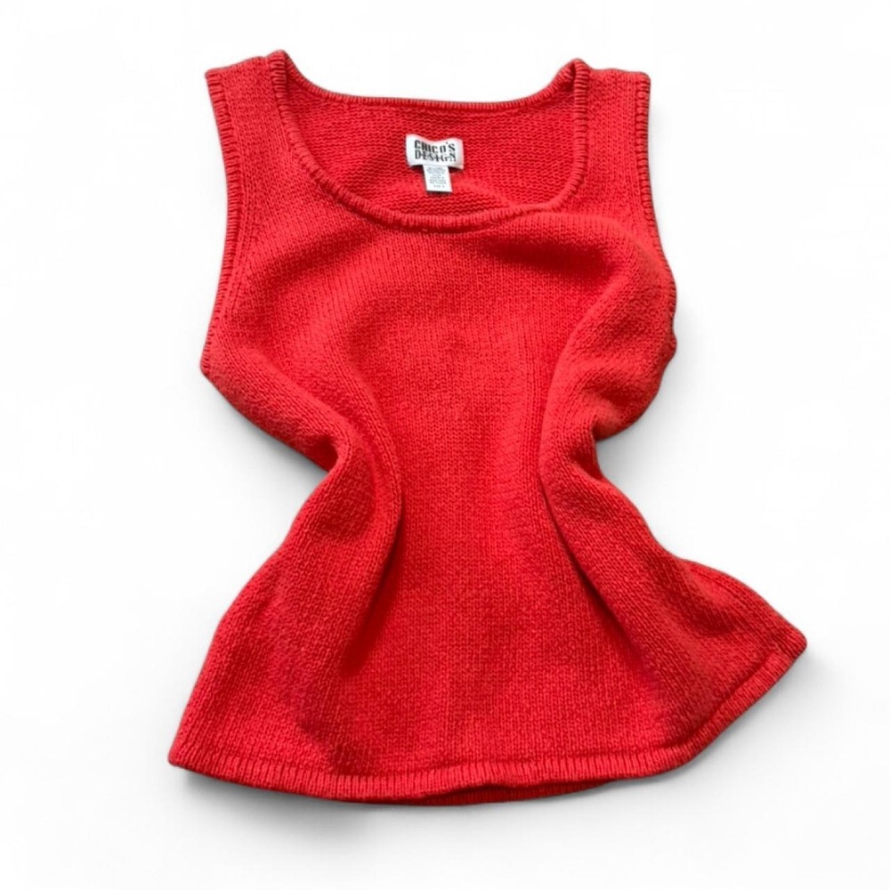 Vintage 90s Chico's Linen Blend Knit Tank Top, Women's Size XL